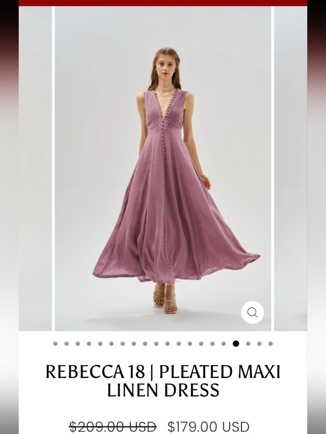 Linen Maxi Dress In Orchid Size M — image 2 of 8